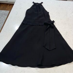 Jones New York Black Dress with beaded waist that ties Size 4